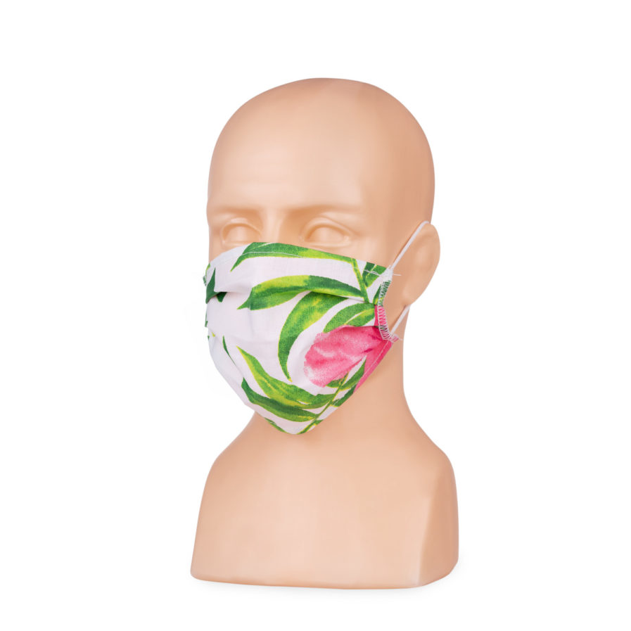 Maska ochronna na twarz - liście zielone