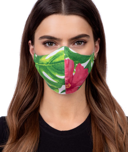 Maska ochronna na twarz - profilowana liście zielone
