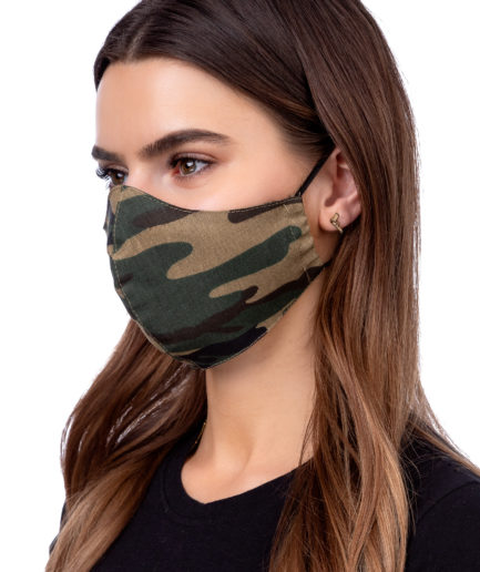 Maska ochronna na twarz - profilowana moro zielone